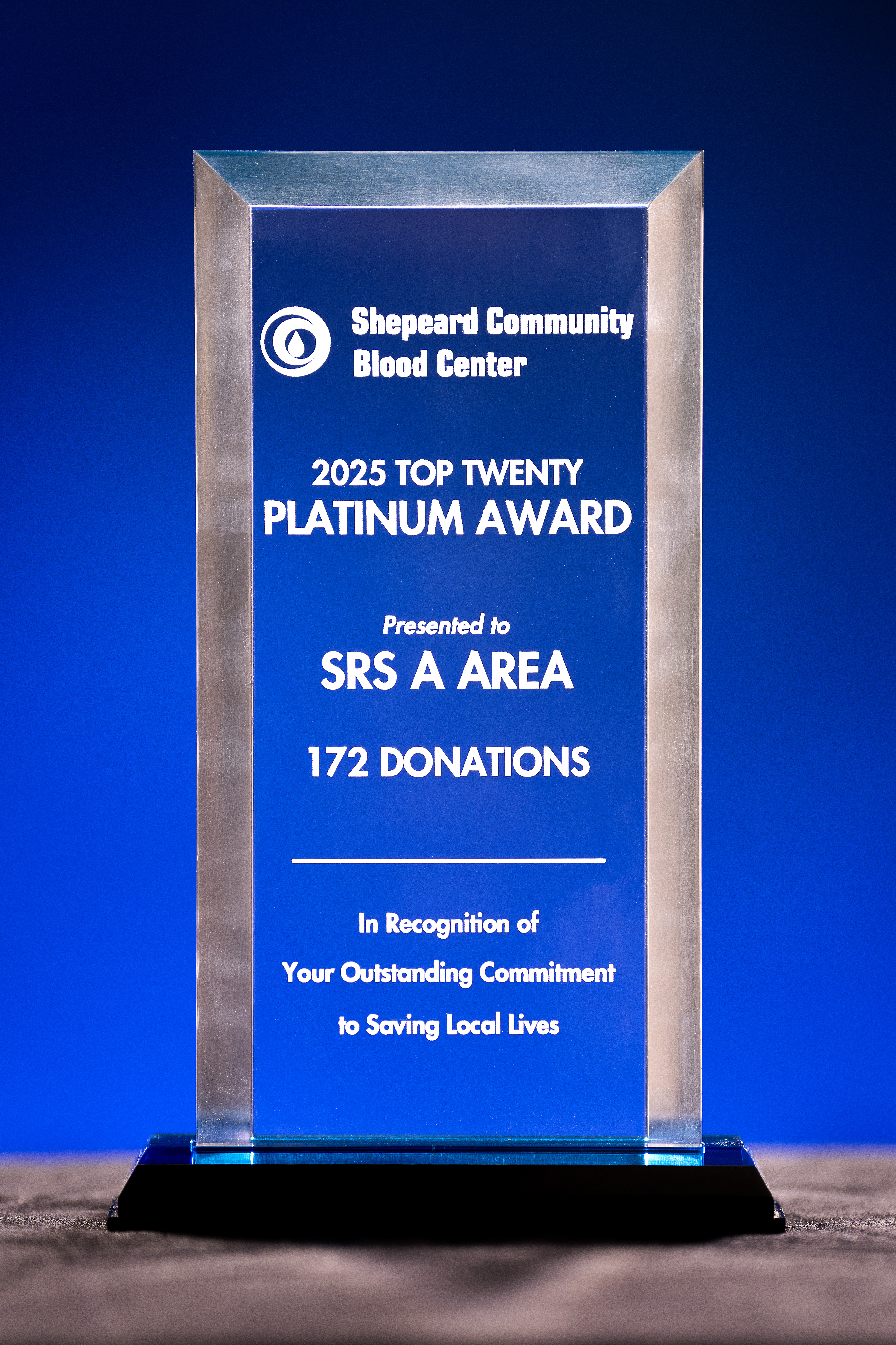 The Savannah River Site’s A Area was recognized with the 2025 Outstanding Commitment to Saving Local Lives Award for its exceptional support of local blood donation efforts, achieving an impressive 172 blood donations which helps save an estimated 516 local lives.